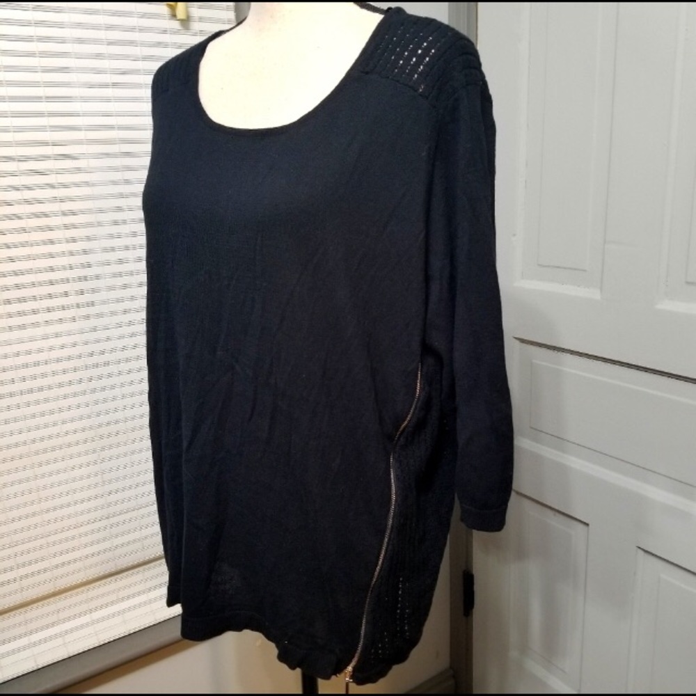 Lane Bryant Zipper Detail Multi-Knit Sweater